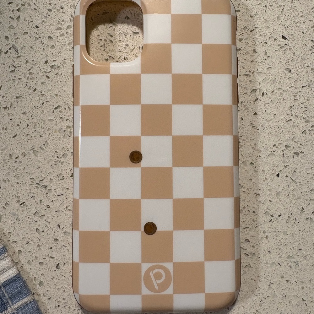 Loopy Patterned Phone Case - Tan and White iPhone 11